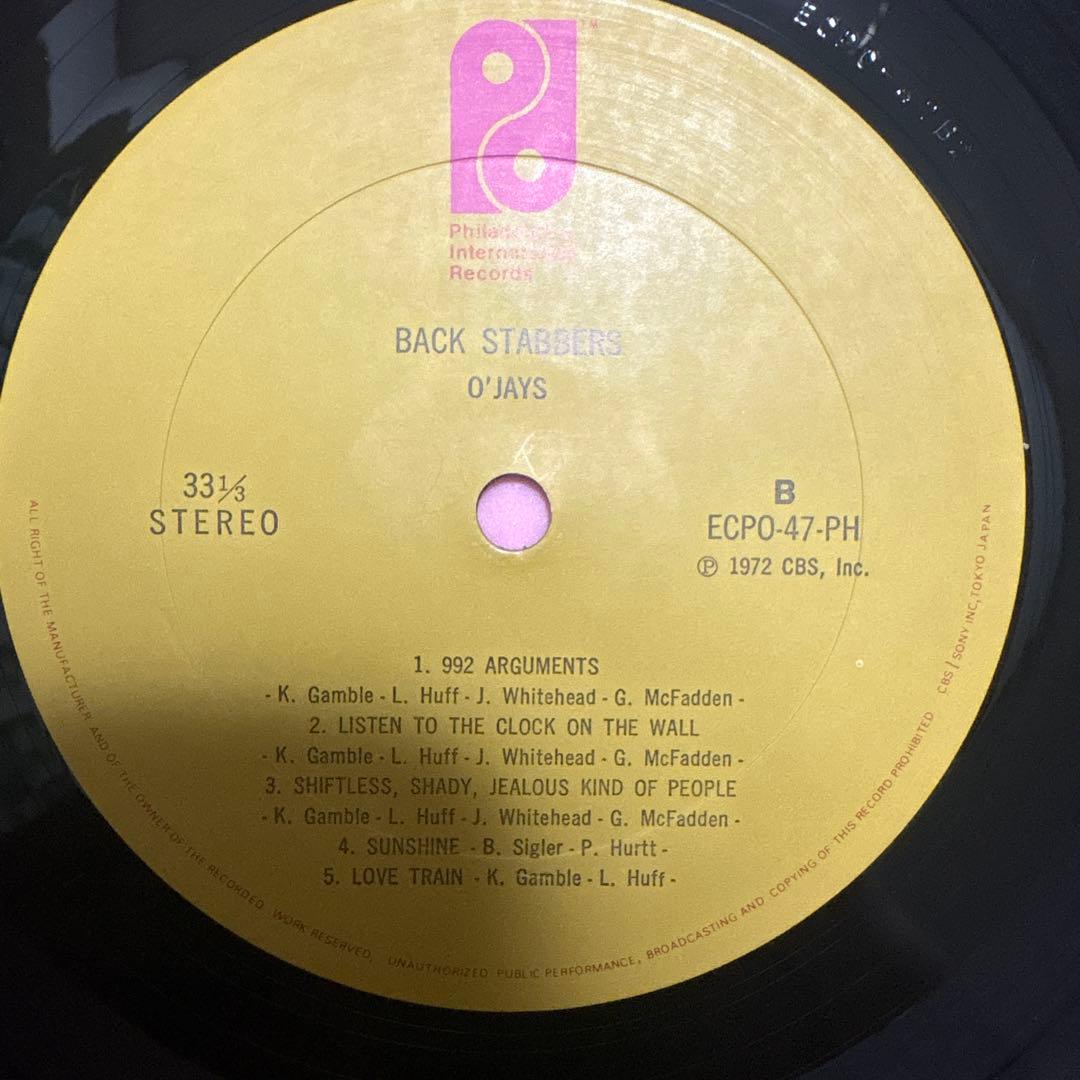 The O'Jays - Back Stabbers LP 1972 Philadelphia International Japan Vinyl Obi