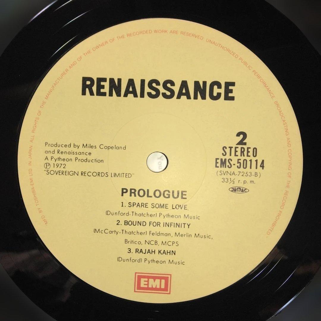Renaissance - Prologue LP 1983 Japan Pressing Rock Greatest 1800 Symphonic Prog