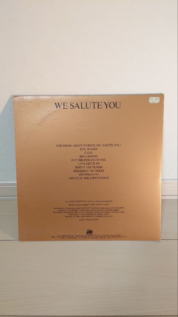 AC/DC For Those About to Rock Gold Vinyl LP Used | Japansoundstore