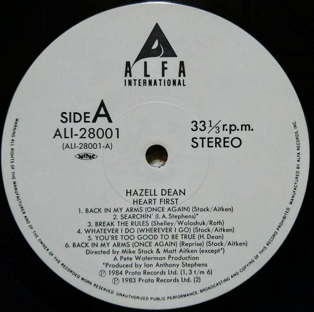 Hazell Dean - Heart First Vinyl LP Japan 1984 Hi-NRG Alfa International Obi