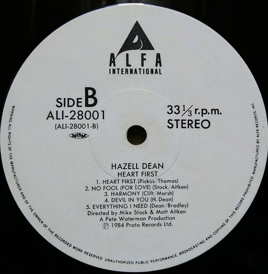 Hazell Dean - Heart First Vinyl LP Japan 1984 Hi-NRG Alfa International Obi