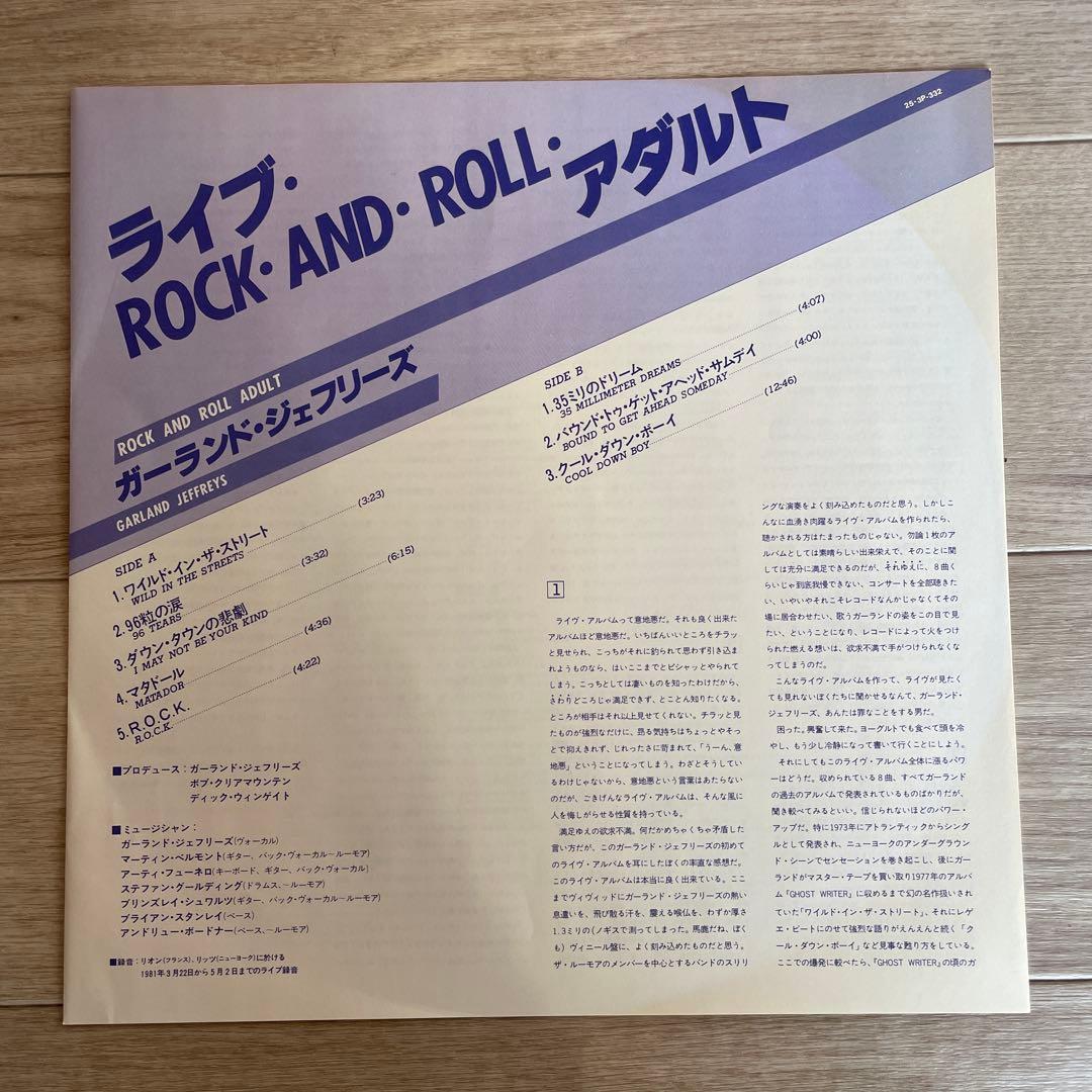 Garland Jeffreys - Rock & Roll Adult LP Japan Epic 25-3P-332 Pre-owned