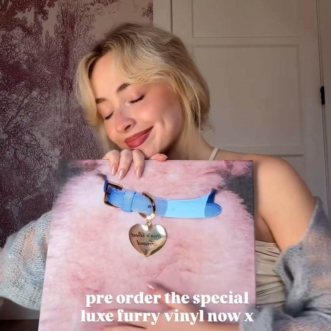 Sabrina Carpenter Man's Best Friend Limited Luxe Vinyl LP Blue Faux Fur Jacket