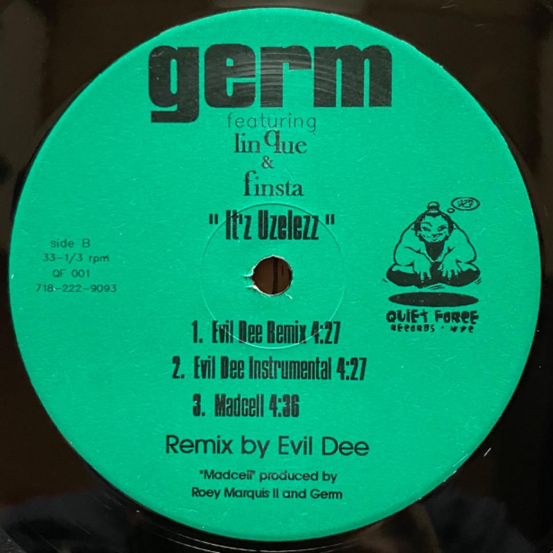Germ ft. Lin Que & Finsta - It'z Uzelezz 12" Vinyl Hip Hop Quiet Force Records