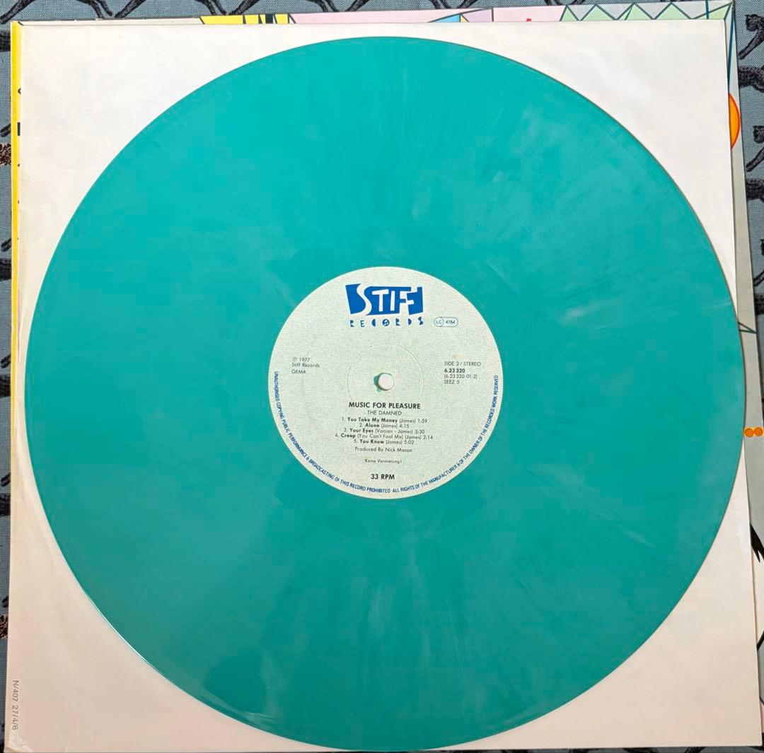 The Damned Music For Pleasure LP Limited Edition Green Colored Vinyl 1986 German