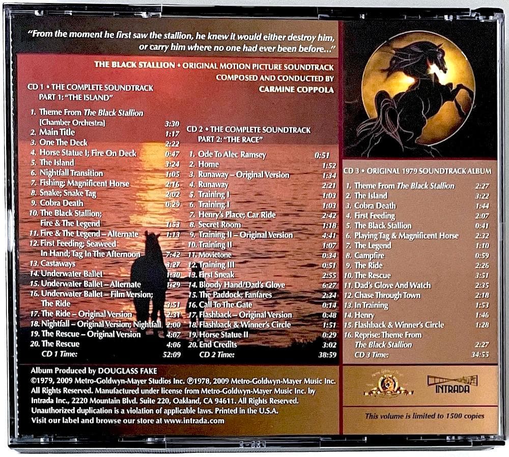 Carmine Coppola 3CD The Black Stallion Soundtrack Limited Edition Used | Japansoundstore