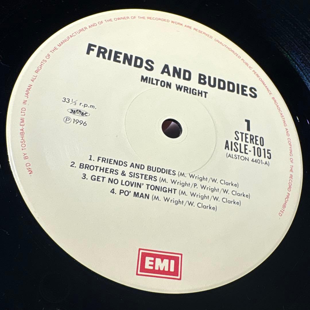 Milton Wright - Friends And Buddies LP 1996 Japan Pressing w/ Obi Rare Soul