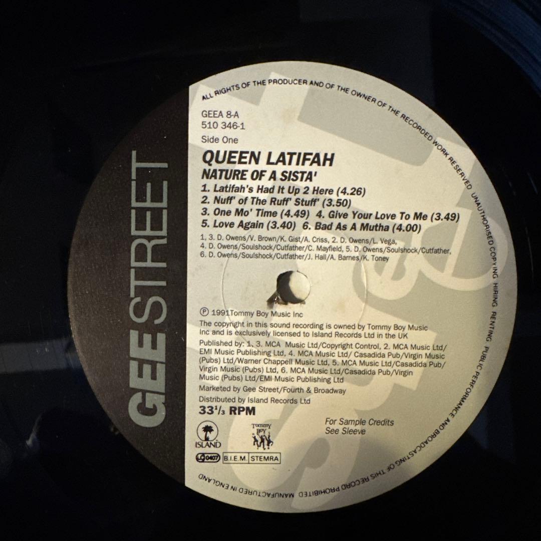 Queen Latifah - Nature Of A Sista' Vinyl LP 1991 Gee Street UK Pressing Hip Hop
