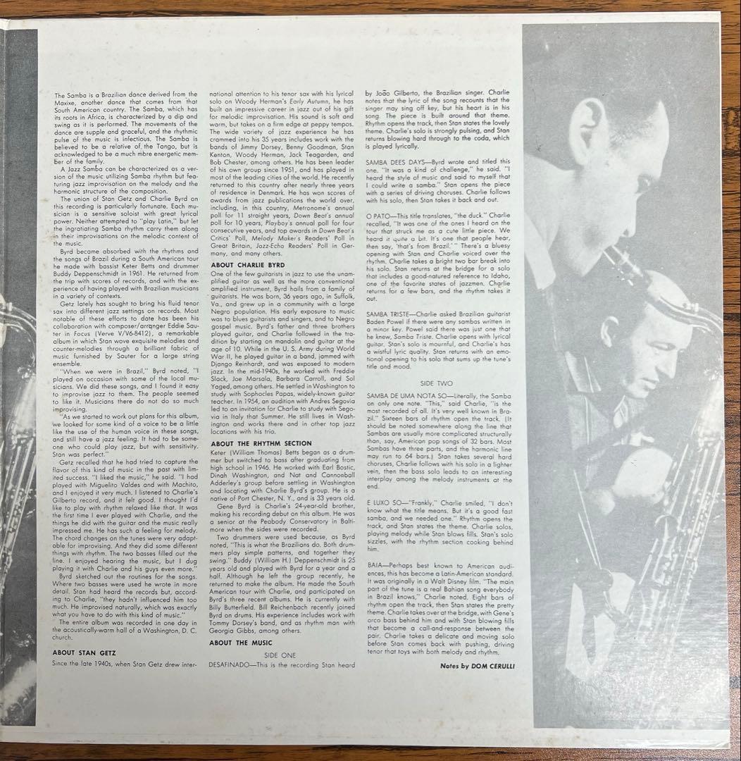 Stan Getz & Charlie Byrd - Jazz Samba LP, Japan Pressing with Obi