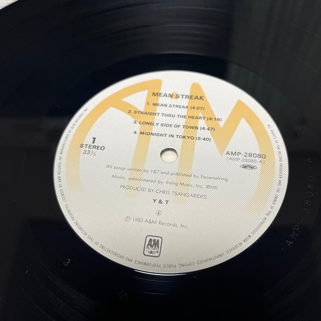 Y&T Mean Streak LP 1983 Japan Original Pressing Vinyl Record A&M Records