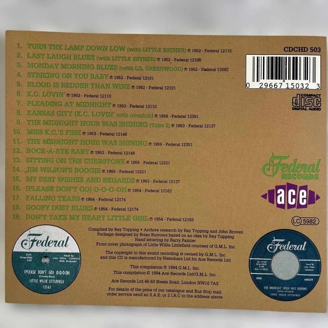 Little Willie Littlefield Going Back To Kay Cee CD Ace Records 1994 Import