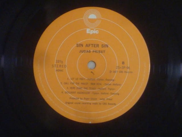 Judas Priest - Sin After Sin LP Japan 1977 Epic 25-3P-46 with Obi & Insert