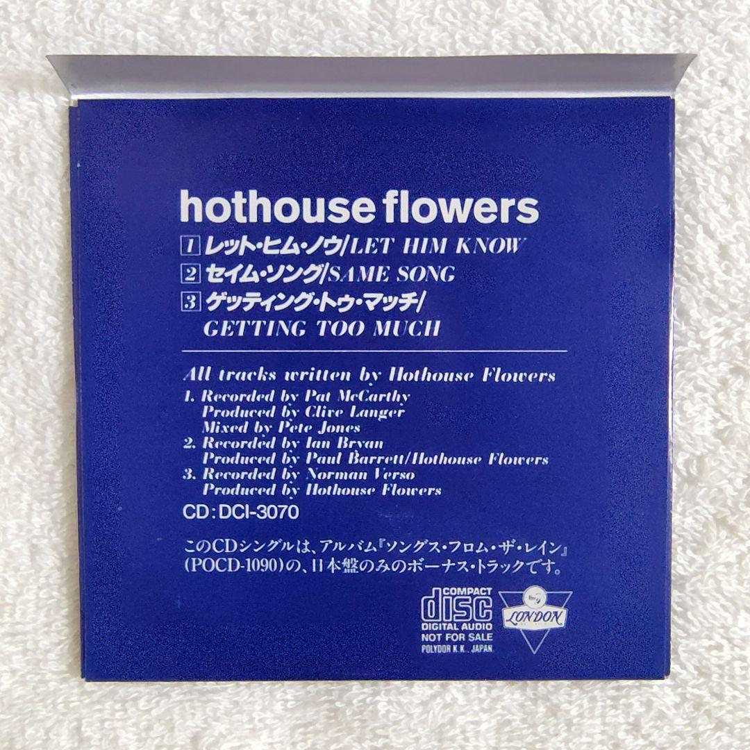 Hothouse Flowers Songs From The Rain CD Japan Press with Obi + Bonus Mini CD