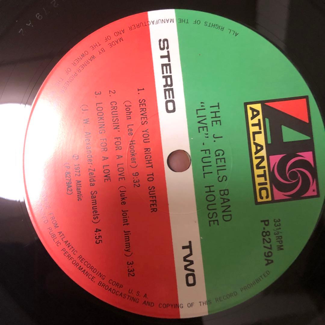 J. Geils Band Live Full House Vinyl LP Japan Pressing Atlantic P-8279A