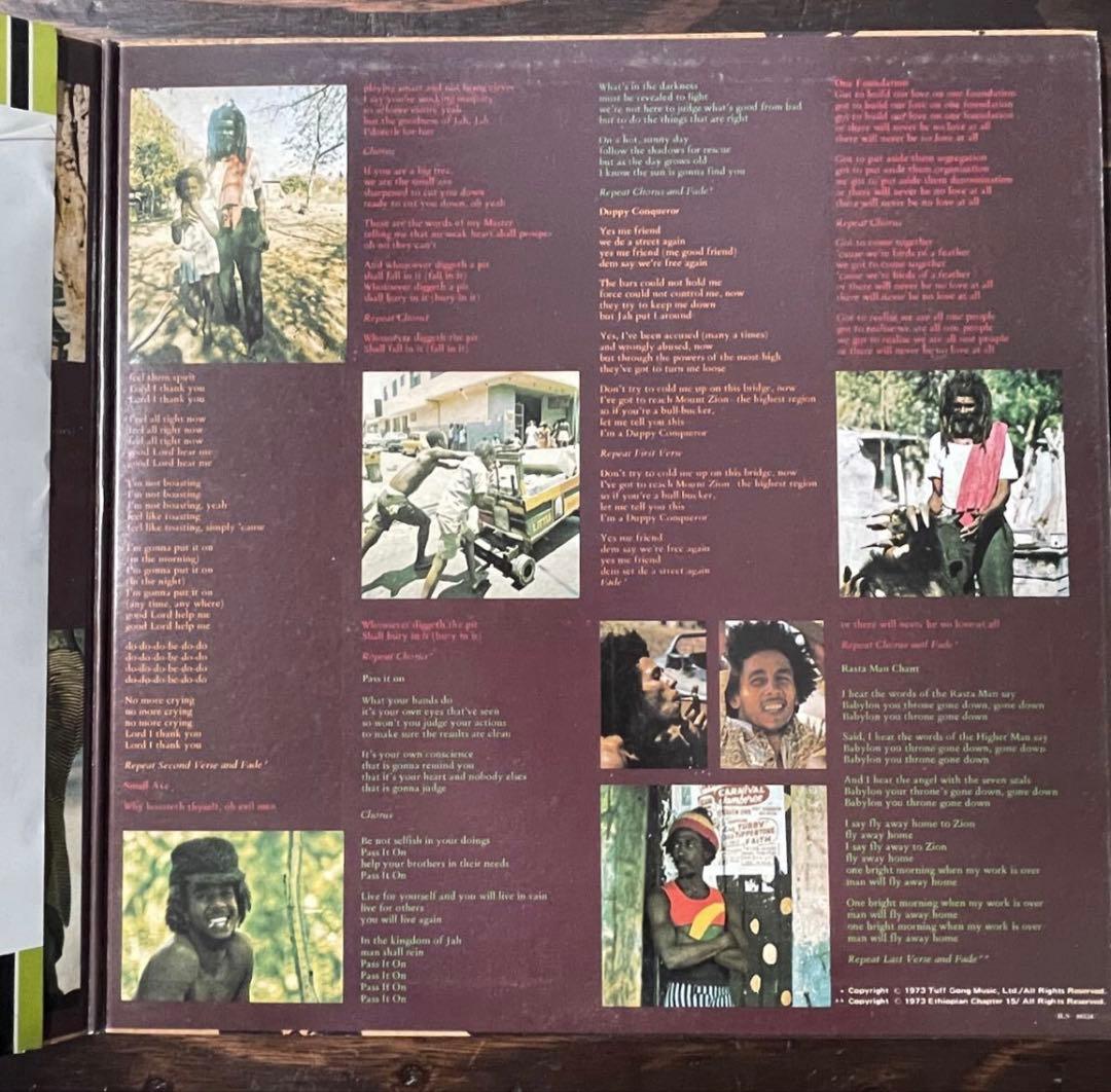 The Wailers Burnin' LP Japan 1973 Original First Press w/ Obi Bob Marley Reggae