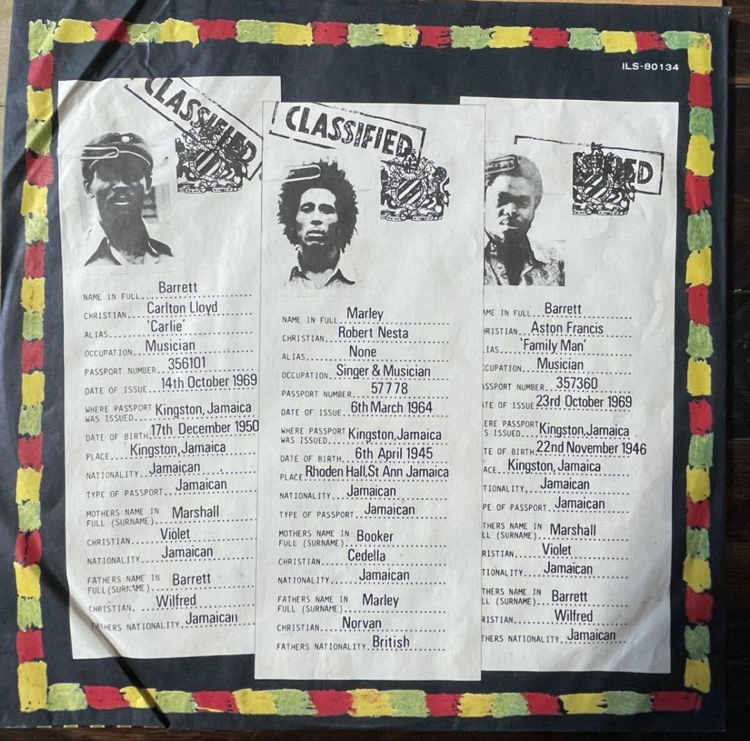 The Wailers Burnin' LP Japan 1973 Original First Press w/ Obi Bob Marley Reggae