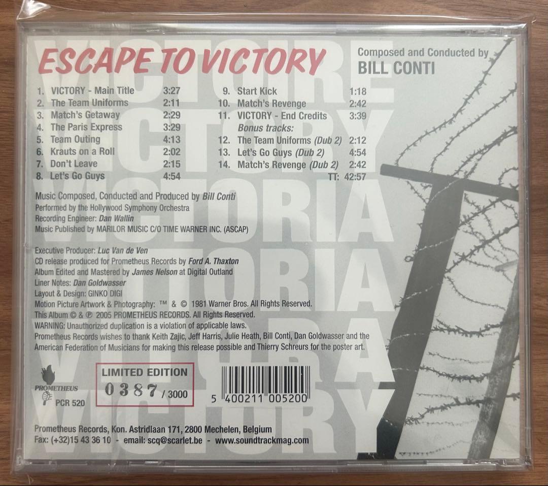 Bill Conti Escape To Victory Soundtrack CD Limited Edition 3000 Made 2005