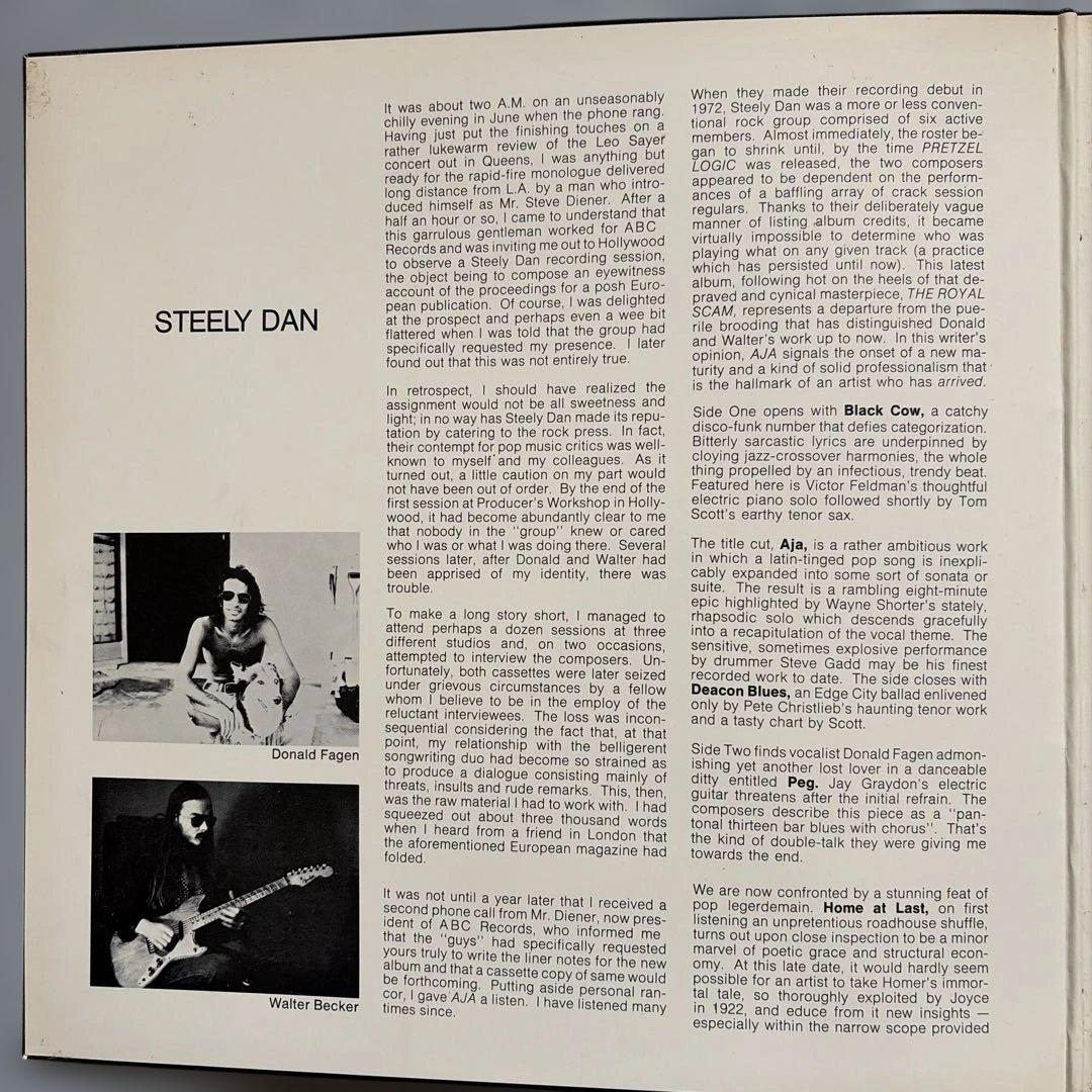 Steely Dan - Aja Japan LP 1977 ABC Records YX-8114-AB Jazz Rock Vinyl
