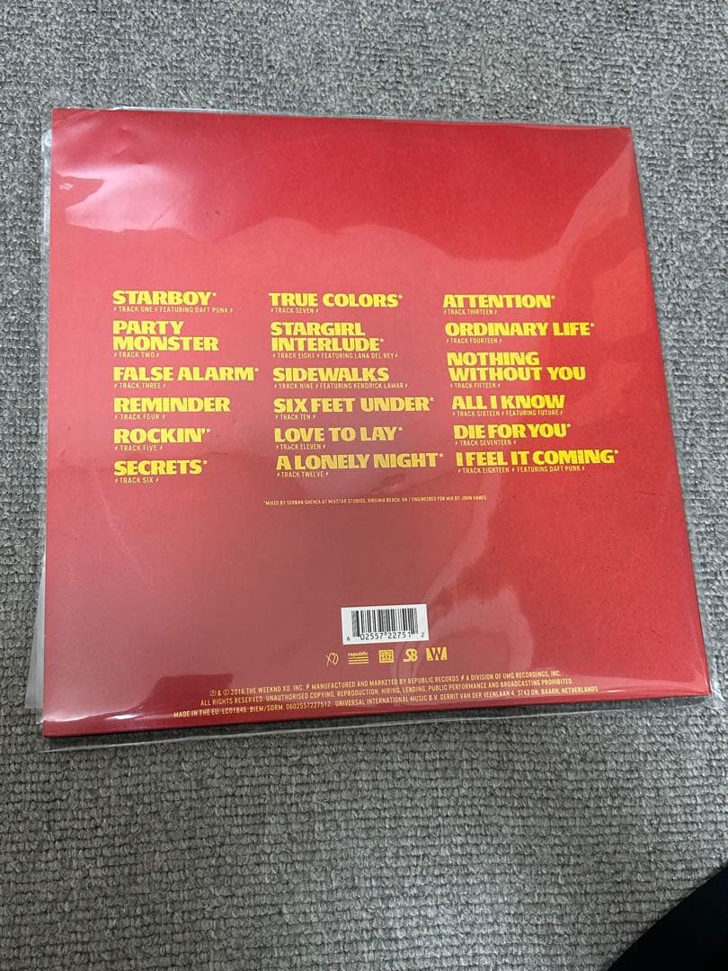 The Weeknd Starboy 2LP Red Color Vinyl Record Set - Excellent Condition