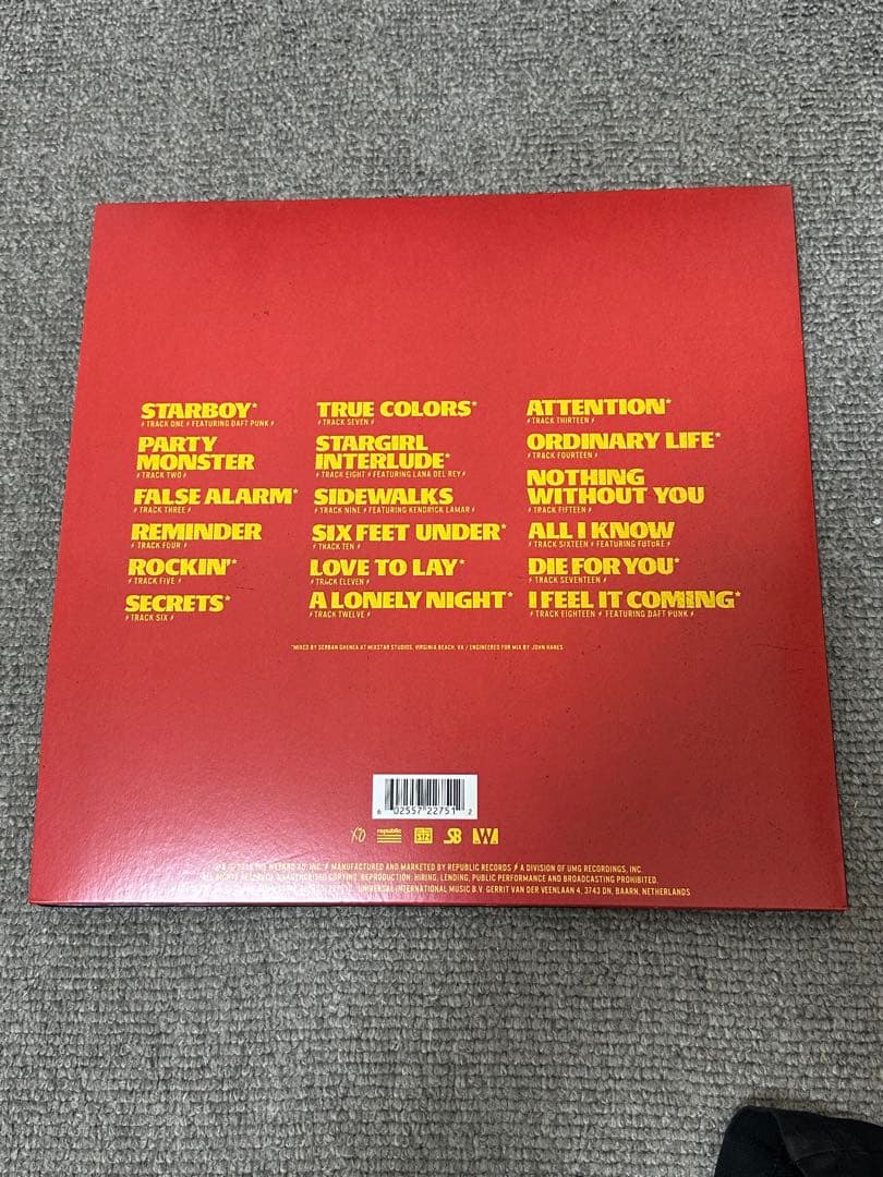 The Weeknd Starboy 2LP Red Color Vinyl Record Set - Excellent Condition
