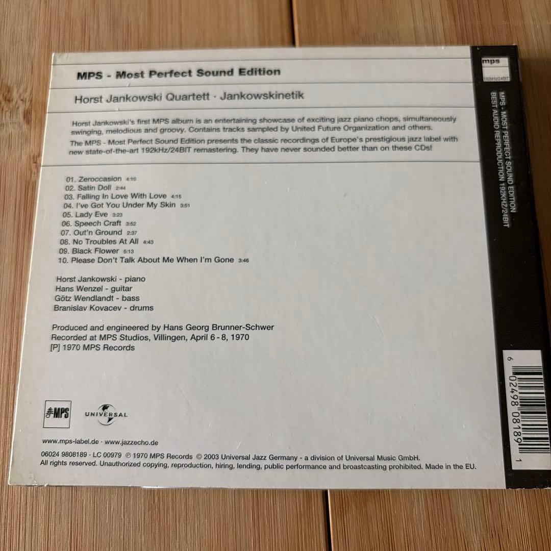 Horst Jankowski Quartett Jankowskinetik CD MPS Most Perfect Sound Edition 2003