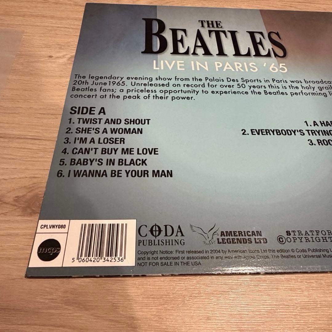 The Beatles - Live In Paris '65 LP Limited Blue Vinyl Coda Publishing 2015