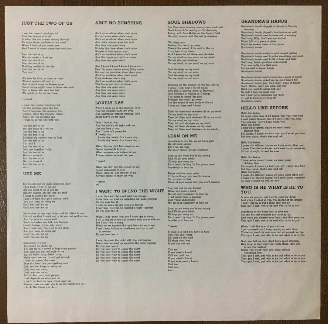 Bill Withers - Greatest Hits LP Japan 1981 Vinyl Record with Obi & Liner Notes