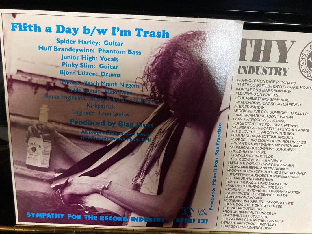 Penetration Moon - Fifth a Day / I'm Trash 7" Green Vinyl Sympathy Records SFTRI