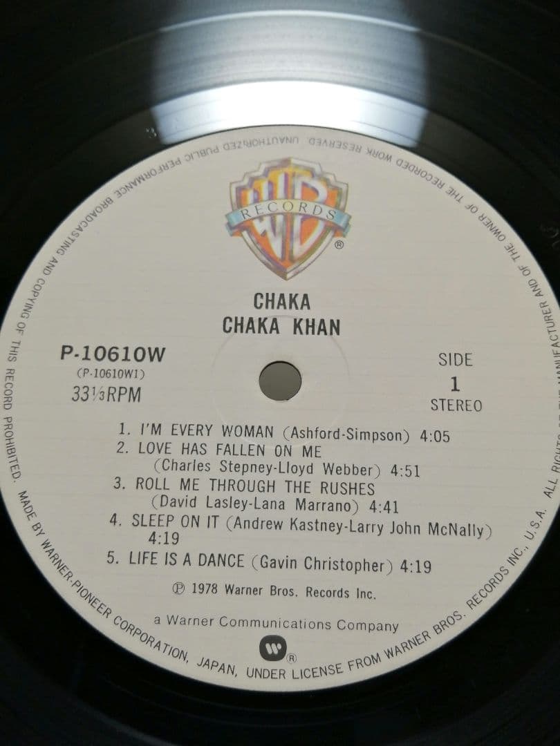 Chaka Khan - Chaka LP Japan Original Warner P-10610W Obi Soul Funk Disco Vinyl