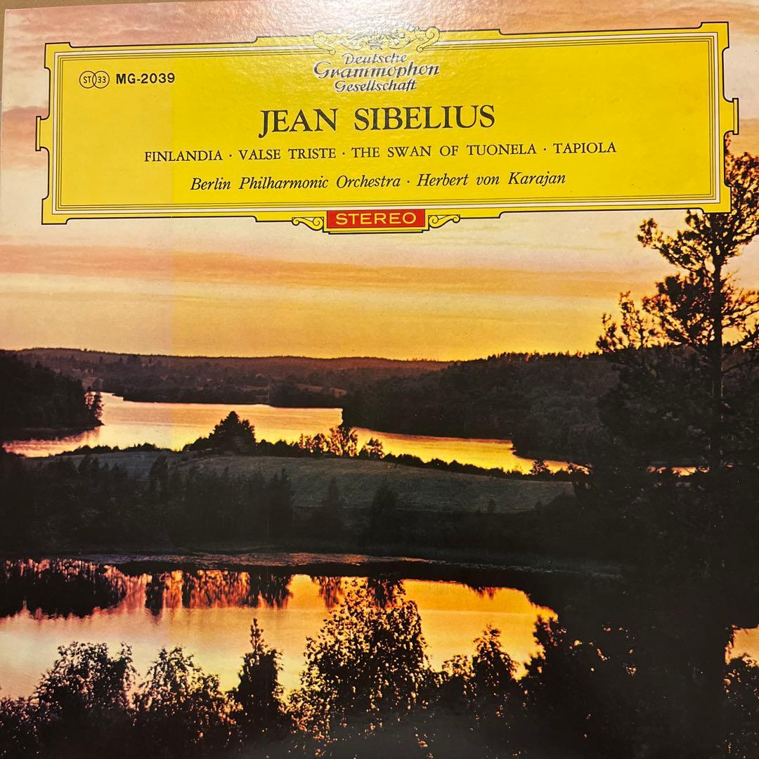 Jean Sibelius Karajan Berlin Philharmonic Finlandia Tapiola Japan LP w/ OBI