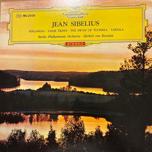 Jean Sibelius Karajan Berlin Philharmonic Finlandia Tapiola Japan LP w/ OBI