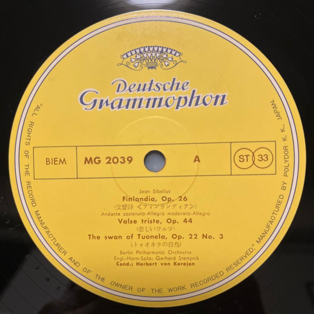 Jean Sibelius Karajan Berlin Philharmonic Finlandia Tapiola Japan LP w/ OBI