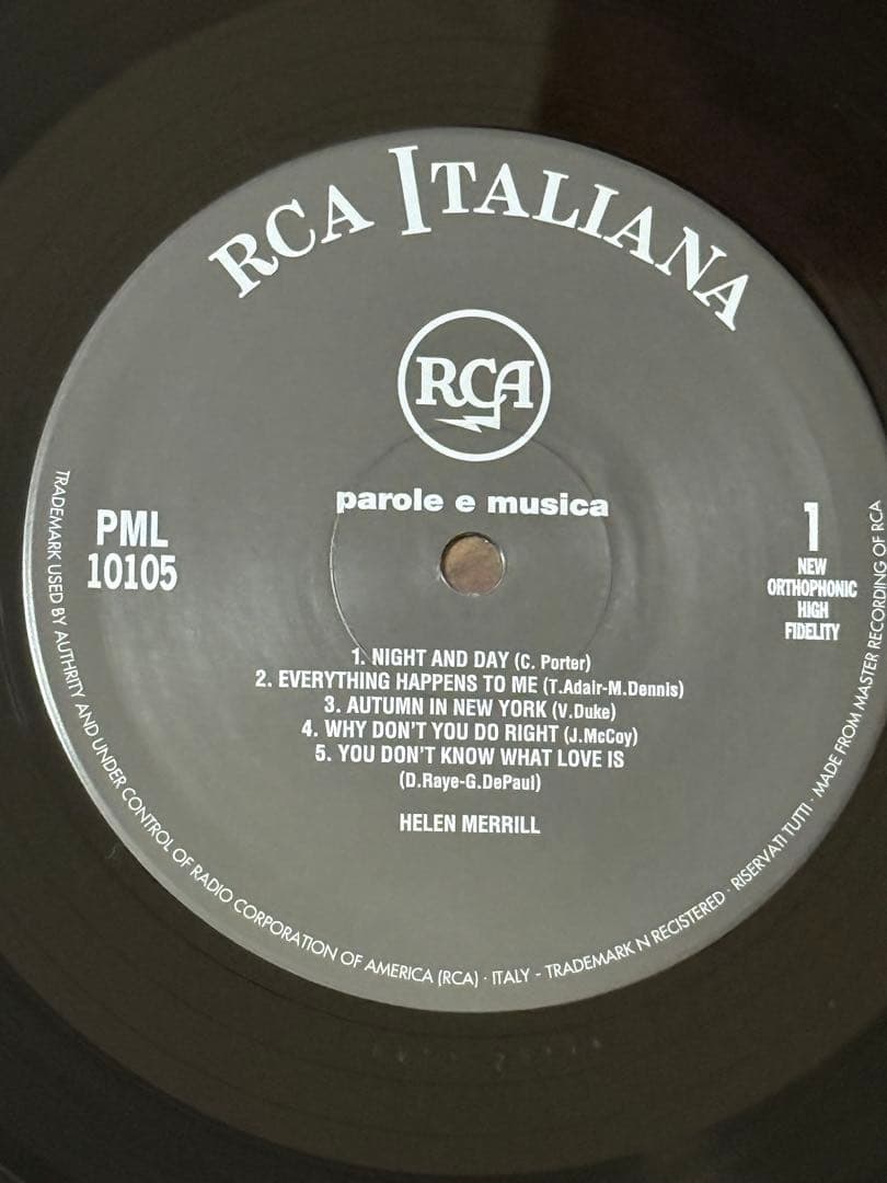 Helen Merrill - Parole E Musica (Roma Di Notte) Japan Vinyl LP w/ Obi & Insert