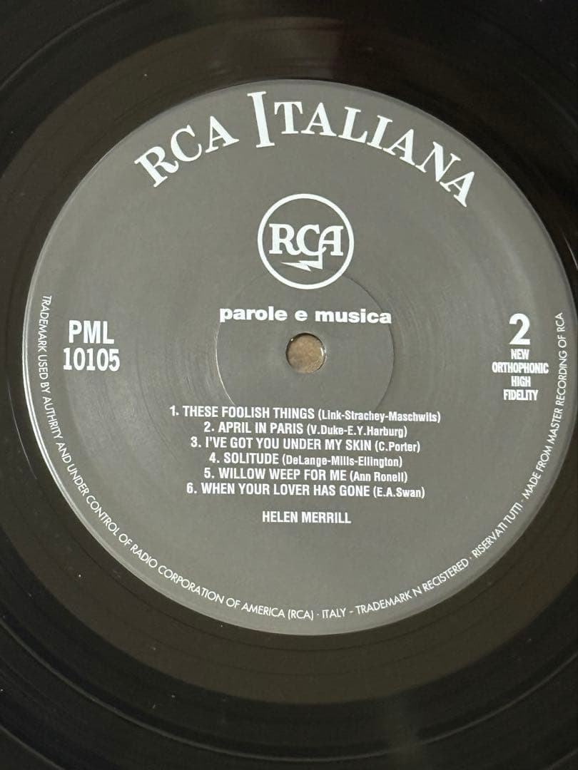 Helen Merrill - Parole E Musica (Roma Di Notte) Japan Vinyl LP w/ Obi & Insert