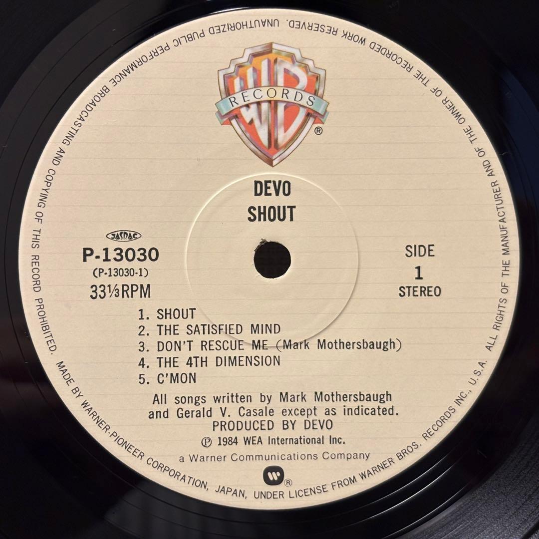DEVO - Shout LP Japan Original 1984 Vinyl Record with Obi & Insert New Wave