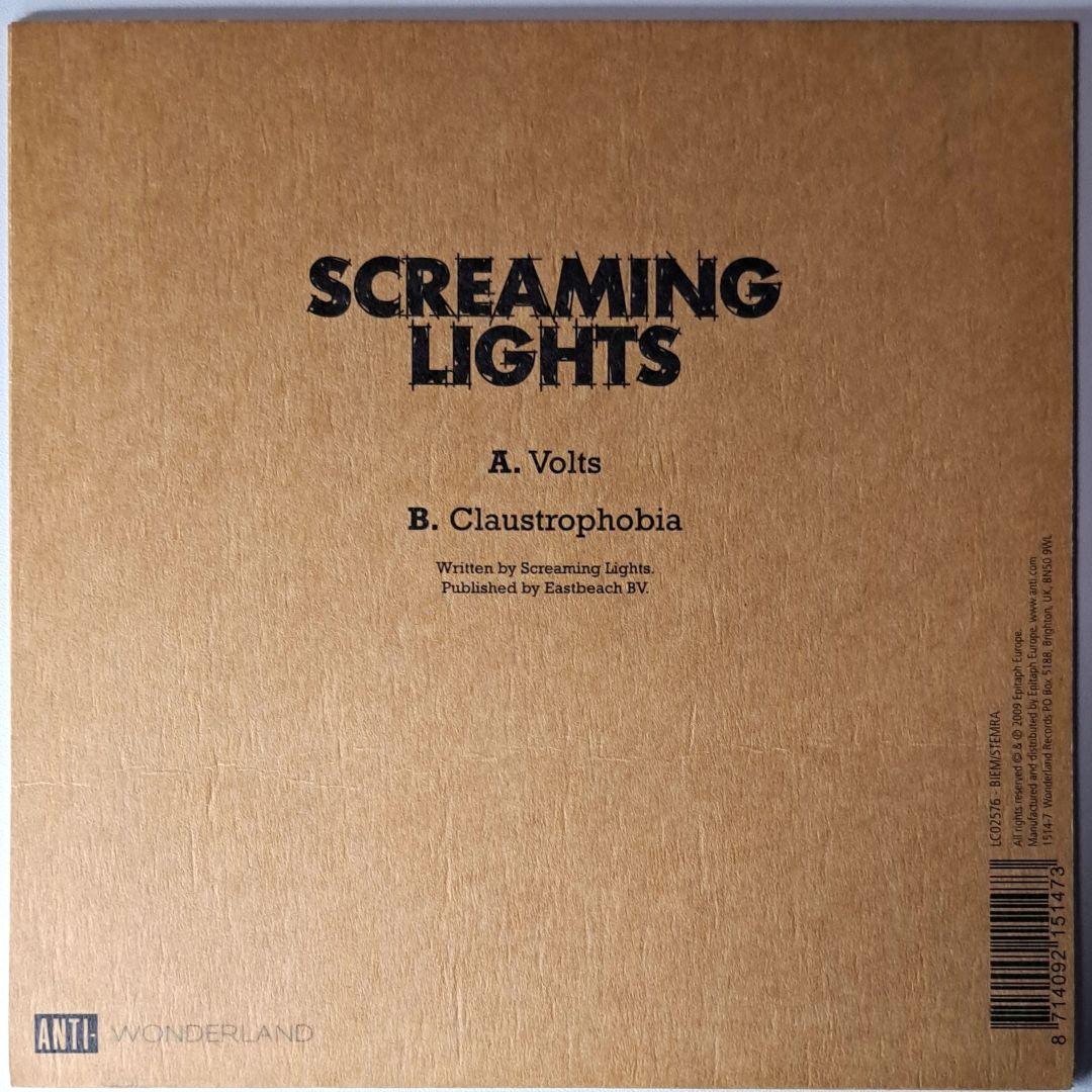 Screaming Lights - Volts / Claustrophobia - Blue Vinyl 7" Single 2009 UK Indie