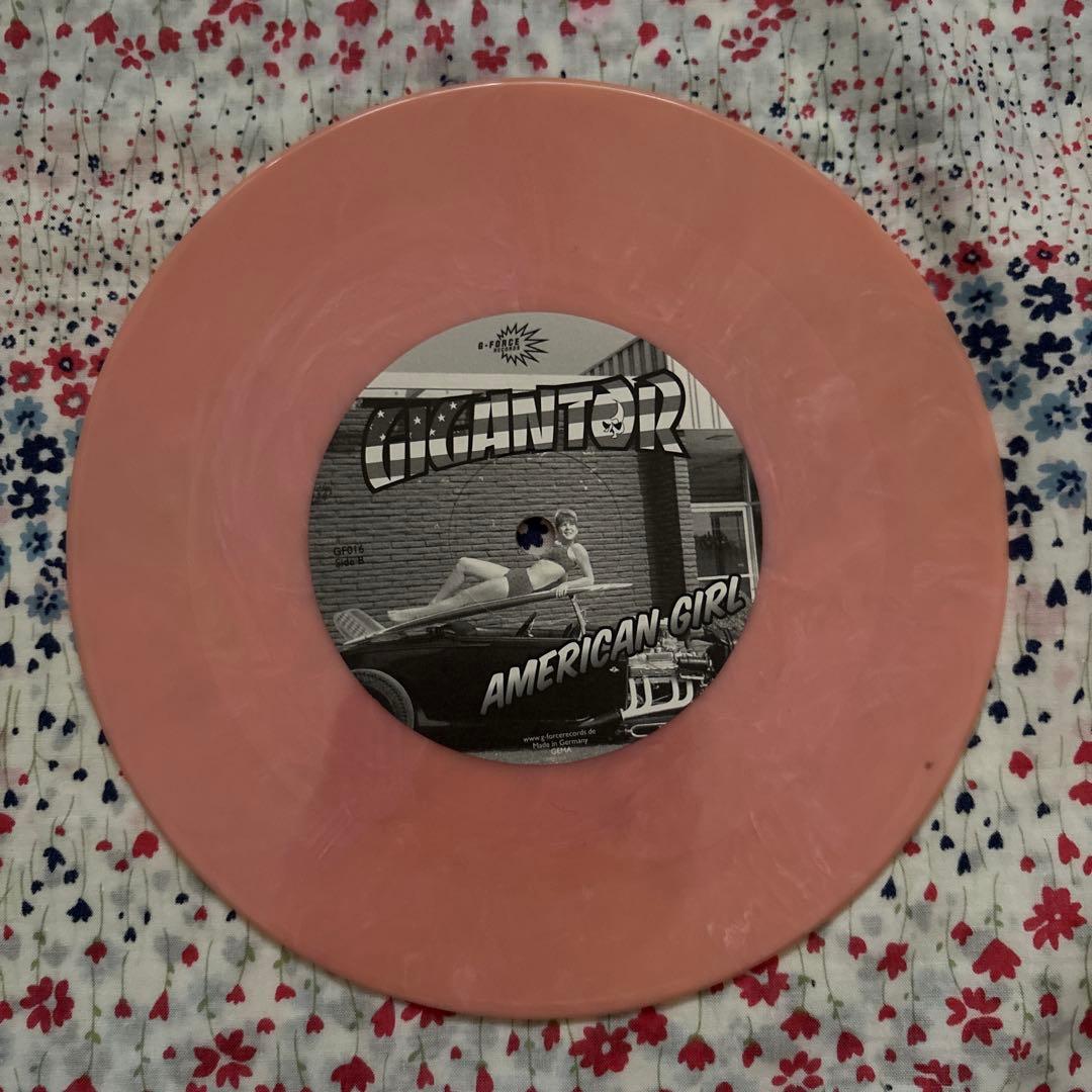 GIGANTOR / FUZZBUBBLE - American Girl / Let Me Know 7" Pink Marble Vinyl Punk