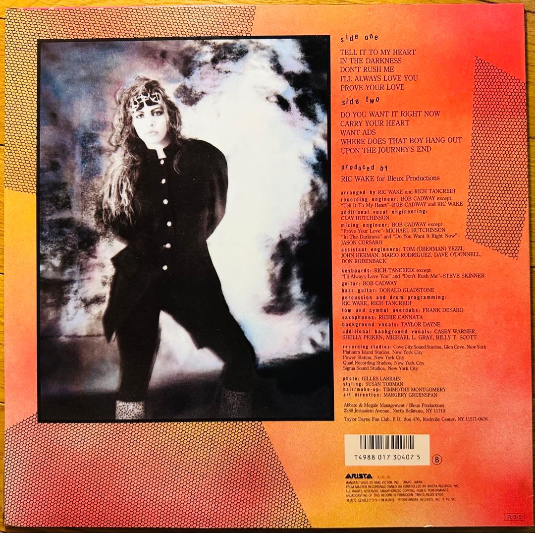 Taylor Dayne - Tell It To My Heart LP 1988 Japan Arista Vinyl Synth-Pop