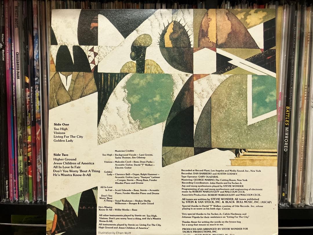 Stevie Wonder Innervisions Vinyl LP Japan Original Pressing Obi Lyric Sheet
