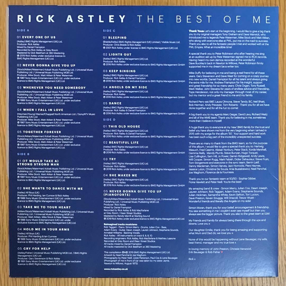Rick Astley - The Best Of Me 2LP Clear Blue Vinyl Greatest Hits Compilation