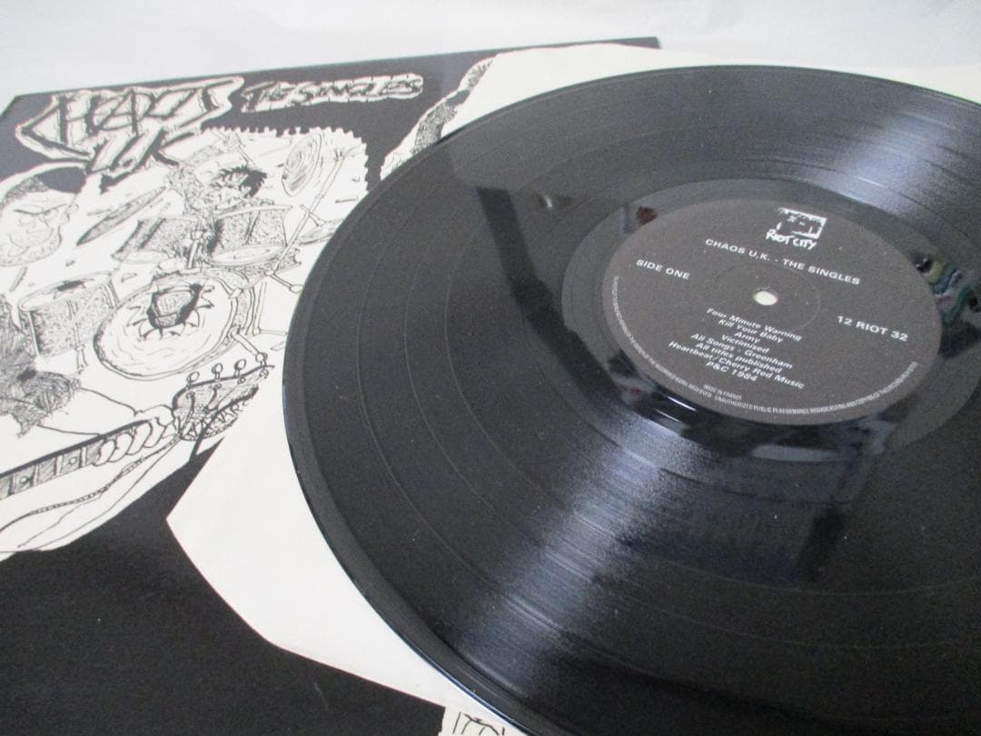 CHAOS U.K. The Singles Vinyl LP 1984 Riot City Records UK Punk HC Compilation