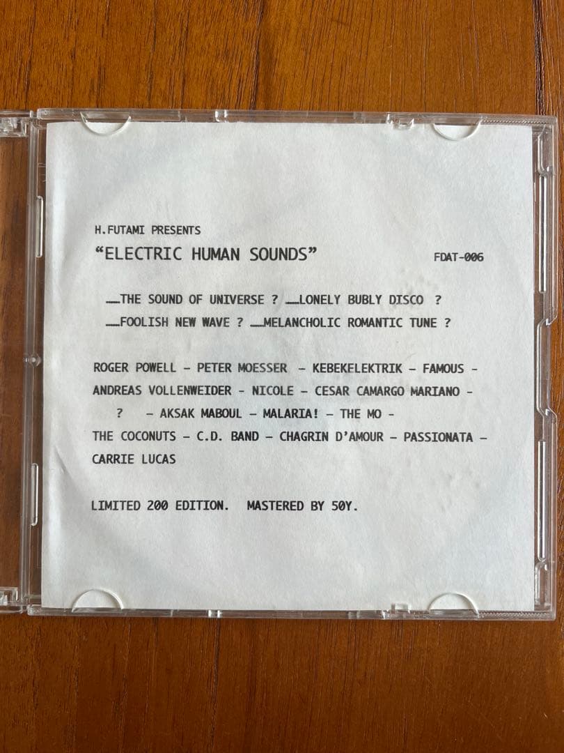 H. Futami Presents Electric Human Sounds Mix CD Japan Limited Edition Rare