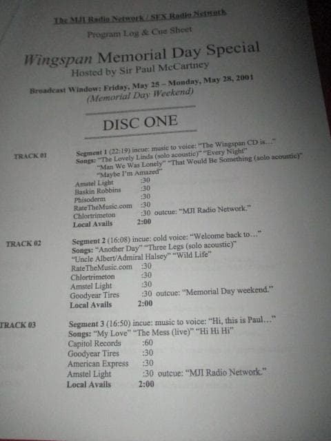 Paul McCartney Wingspan 2CD+Promo CD+Radio Shows UK Unopened condition | Japansoundstore