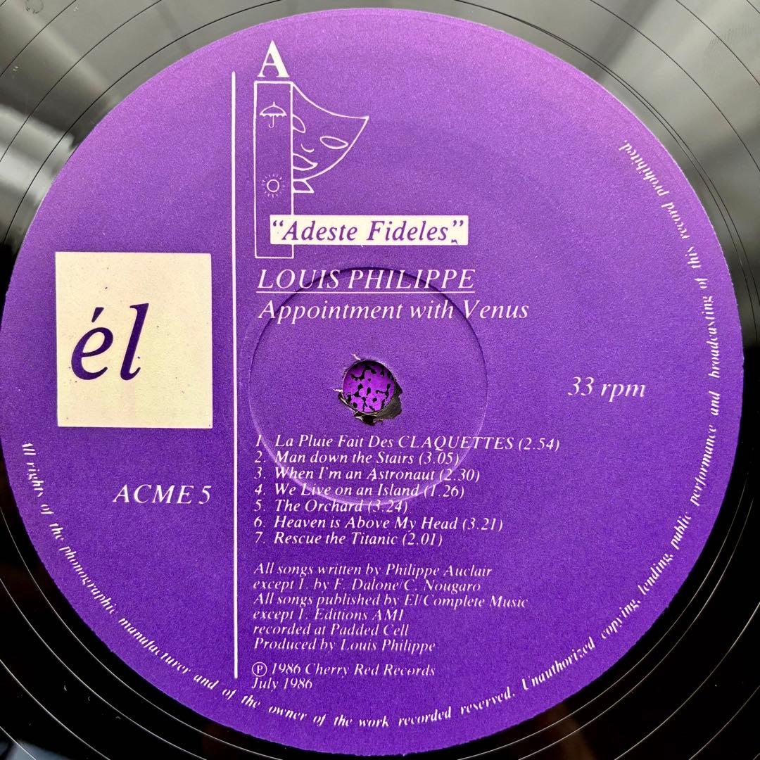 Louis Philippe - Appointment with Venus - Vinyl LP 1986 él Neo-Acoustic Indie Po