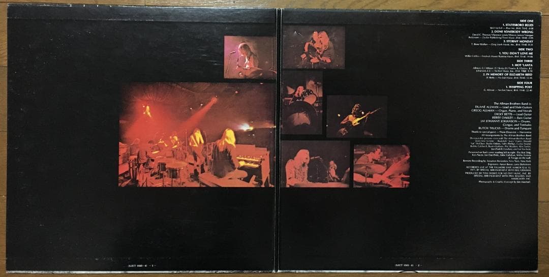 The Allman Brothers Band At Fillmore East 2LP Japan Vinyl Classic Rock Live