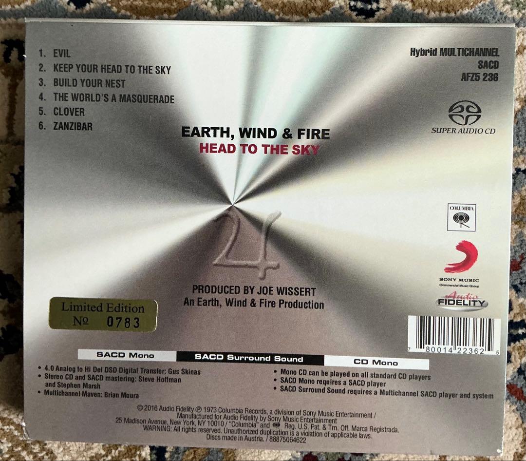 Earth, Wind & Fire Head To The Sky Hybrid SACD Audio Fidelity Limited Numbered