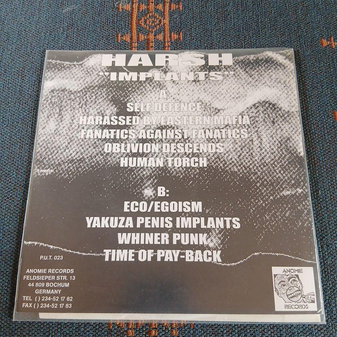 HARSH - Implants - Hardcore Punk Vinyl LP, Anomie Records P.U.T. 023