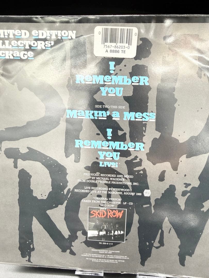 SKID ROW I Remember You Limited Edition Clear Vinyl 7 inch EP Japan Import
