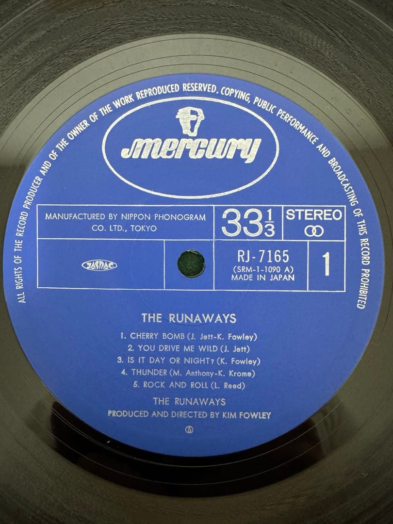 The Runaways Self-Titled LP Japan Pressing w/ OBI Rock Vinyl Mercury RJ-7165