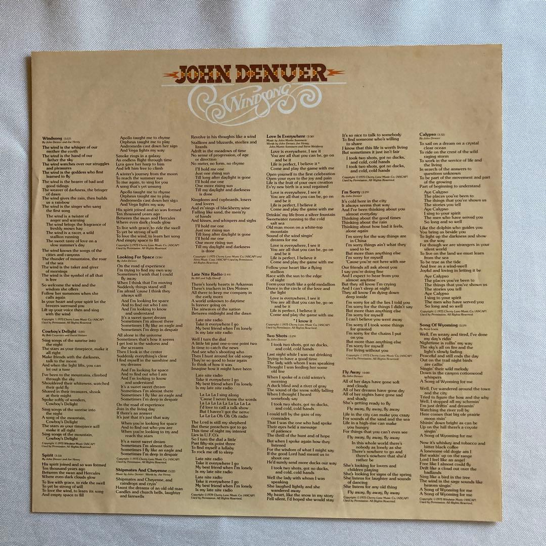 John Denver - Windsong LP Japan Original Pressing Vinyl Record with Obi